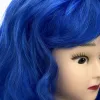 Fashionable blue wig model head display hairstyle styling demonstration, hairstyle display props, creative styling accessories Application Scenario